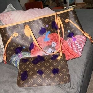 Brown and Tan Tote Bag with Pouch